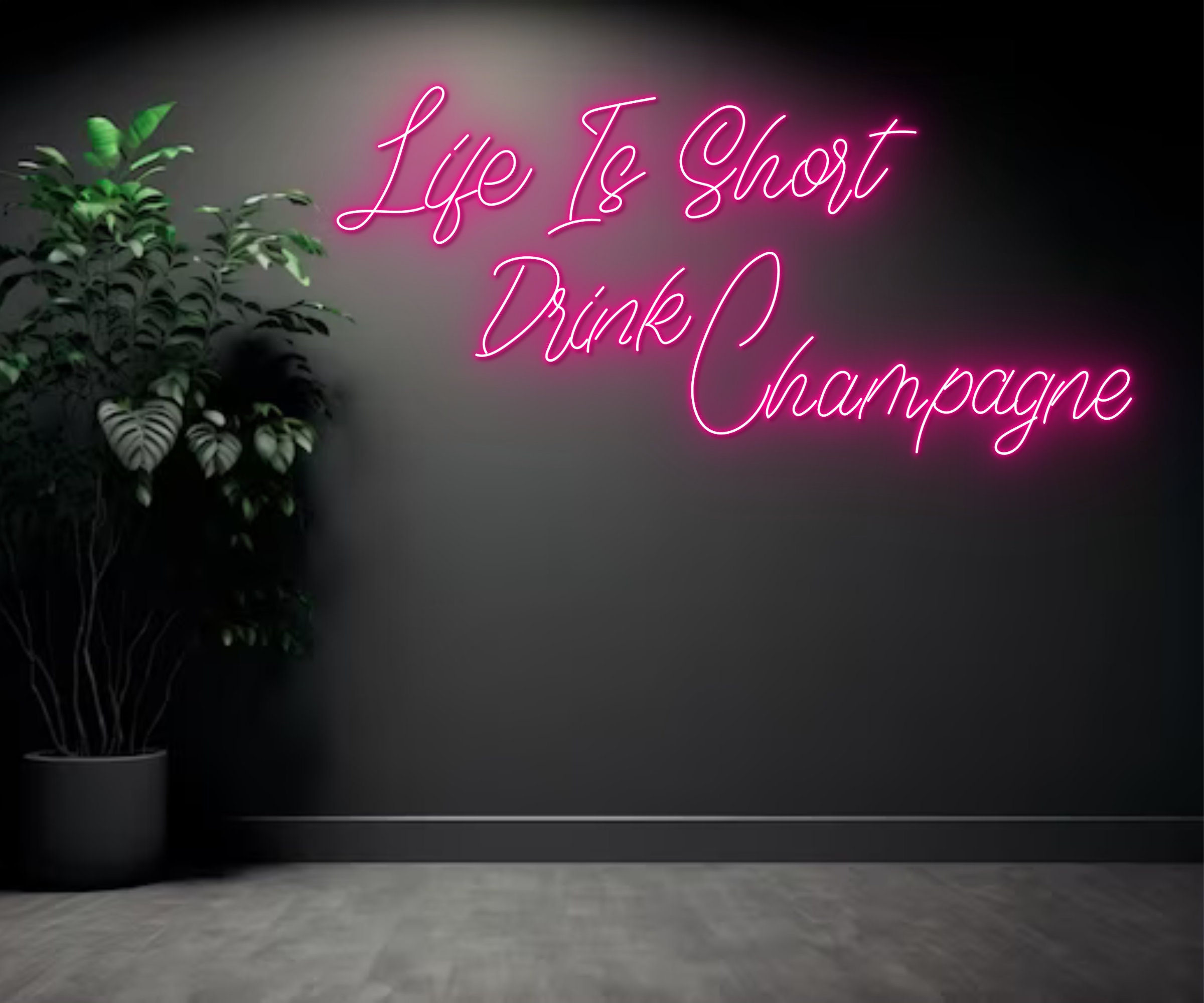 Life Is Short Drink Champagne Neon Sign