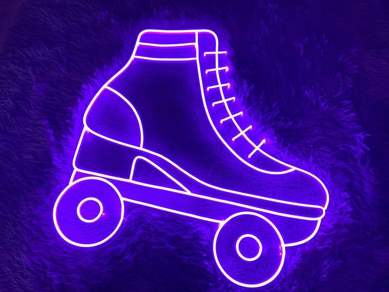 Roller Skates Neon Signs Skates Neon Sign Wall Art