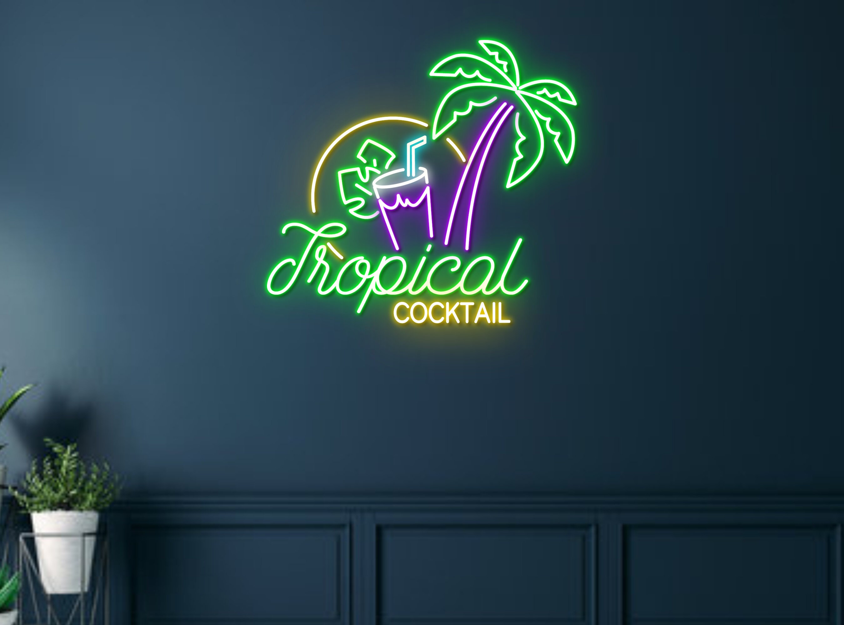 Tropical Cocktails Beach Bar Pub Neon Signs