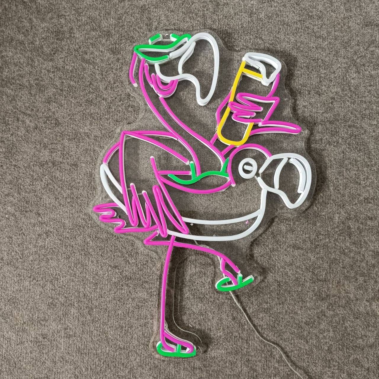 Flamingo Drink Beer Neon Signs Bar Pub Beer Club Wall Decor