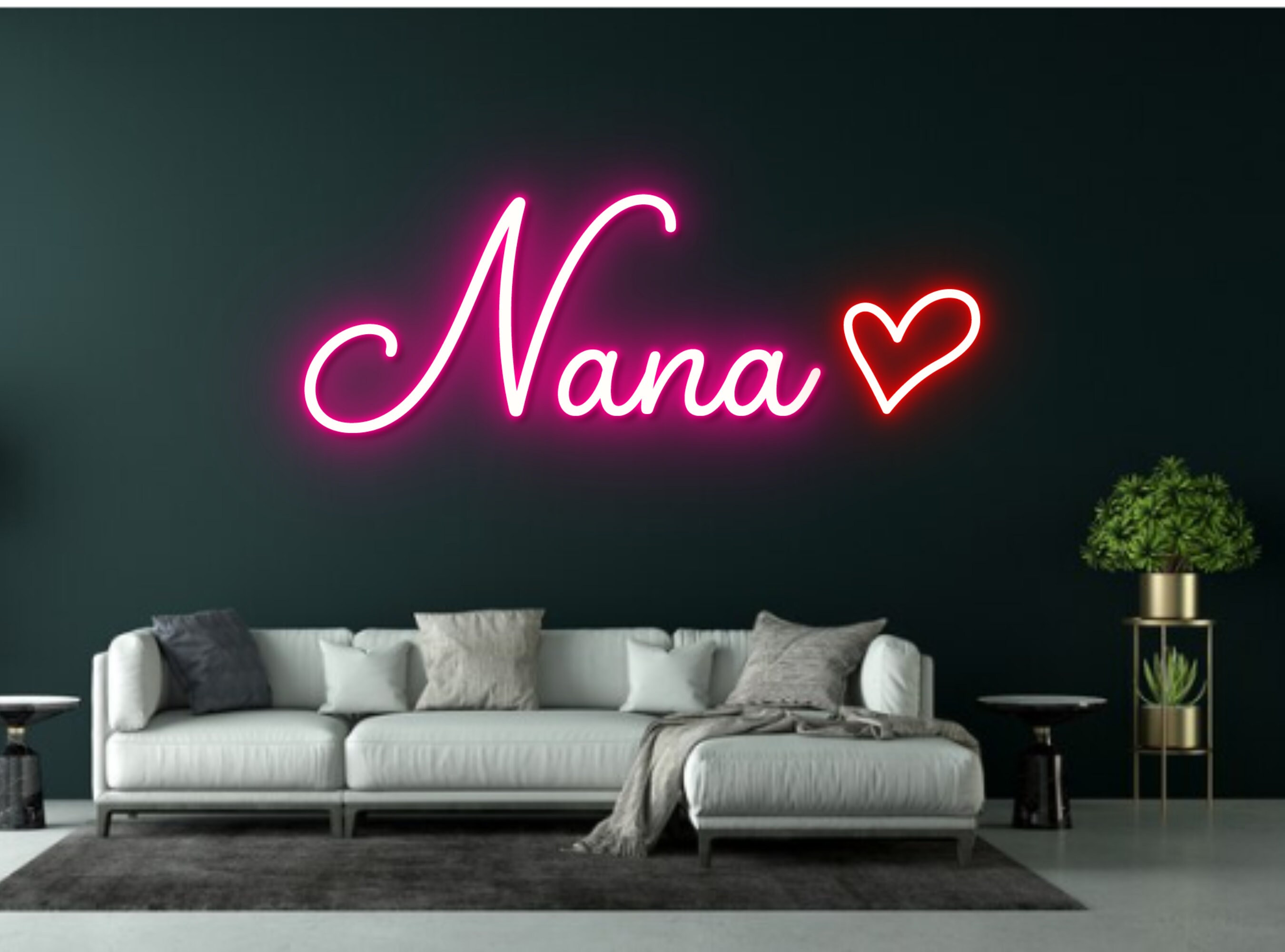 Custom Nana With Heart Name Neon Sign