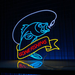 Gone Fishing Neon Signs Gone Fishing Sign Decor