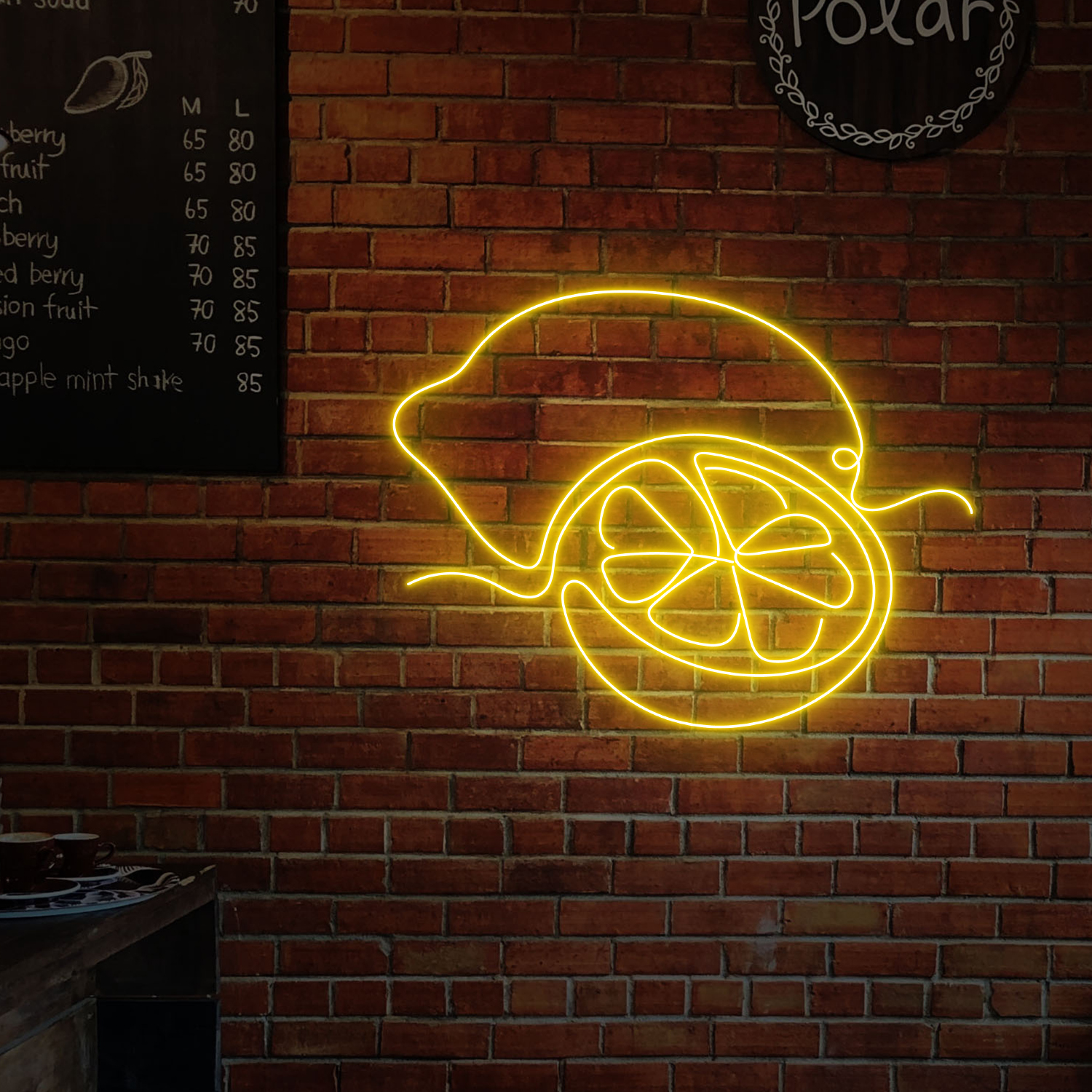 Lemon Line Art Neon LED Sign Fruits Wall decor