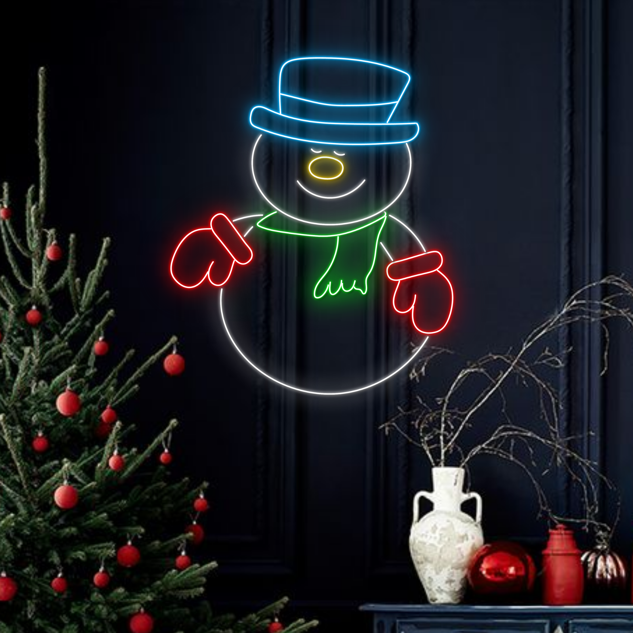 Custom Snowman Neon Sign Christmas Decor