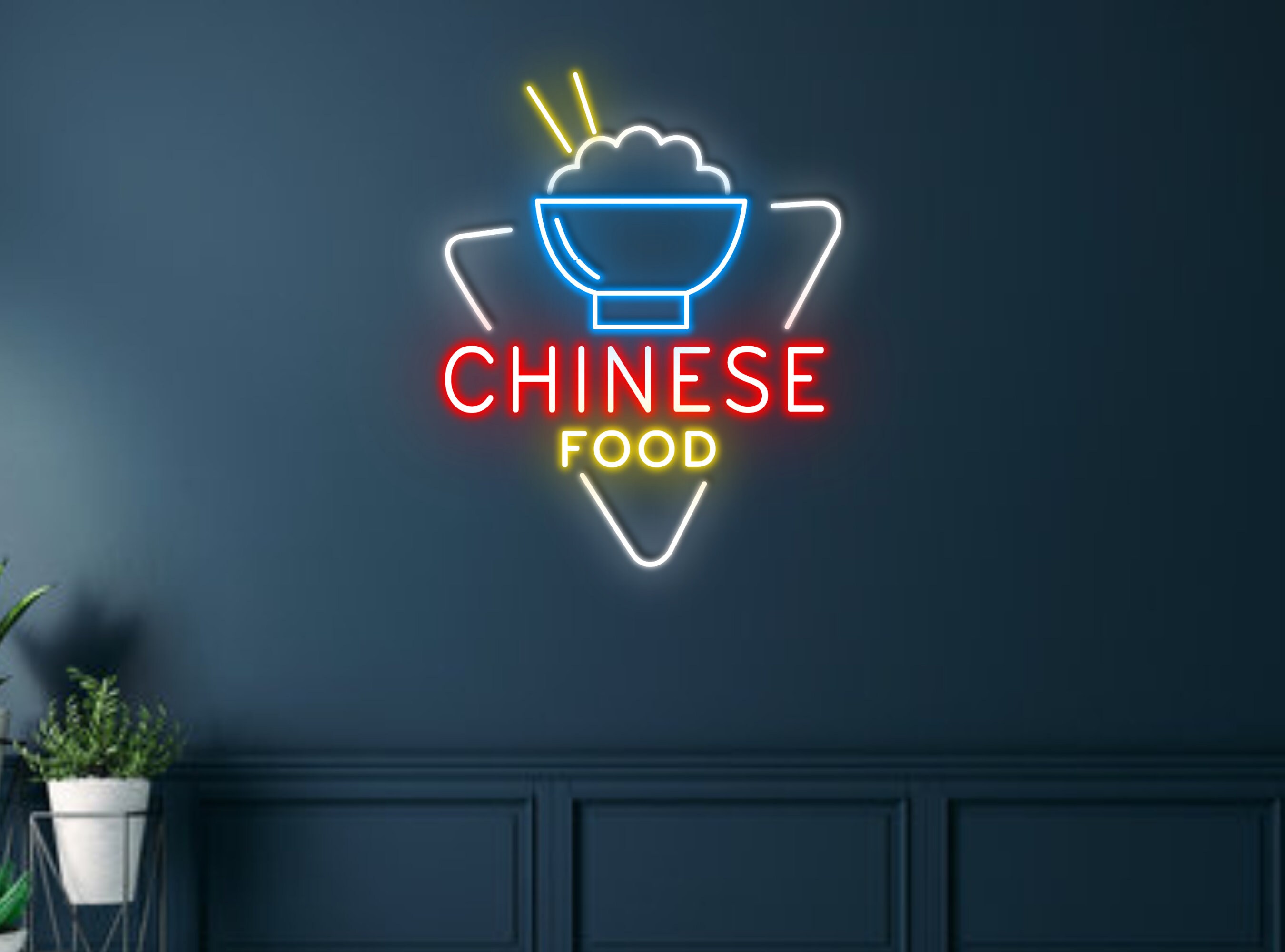 Chinese Traditional Food Restaurant Open Neon Signs