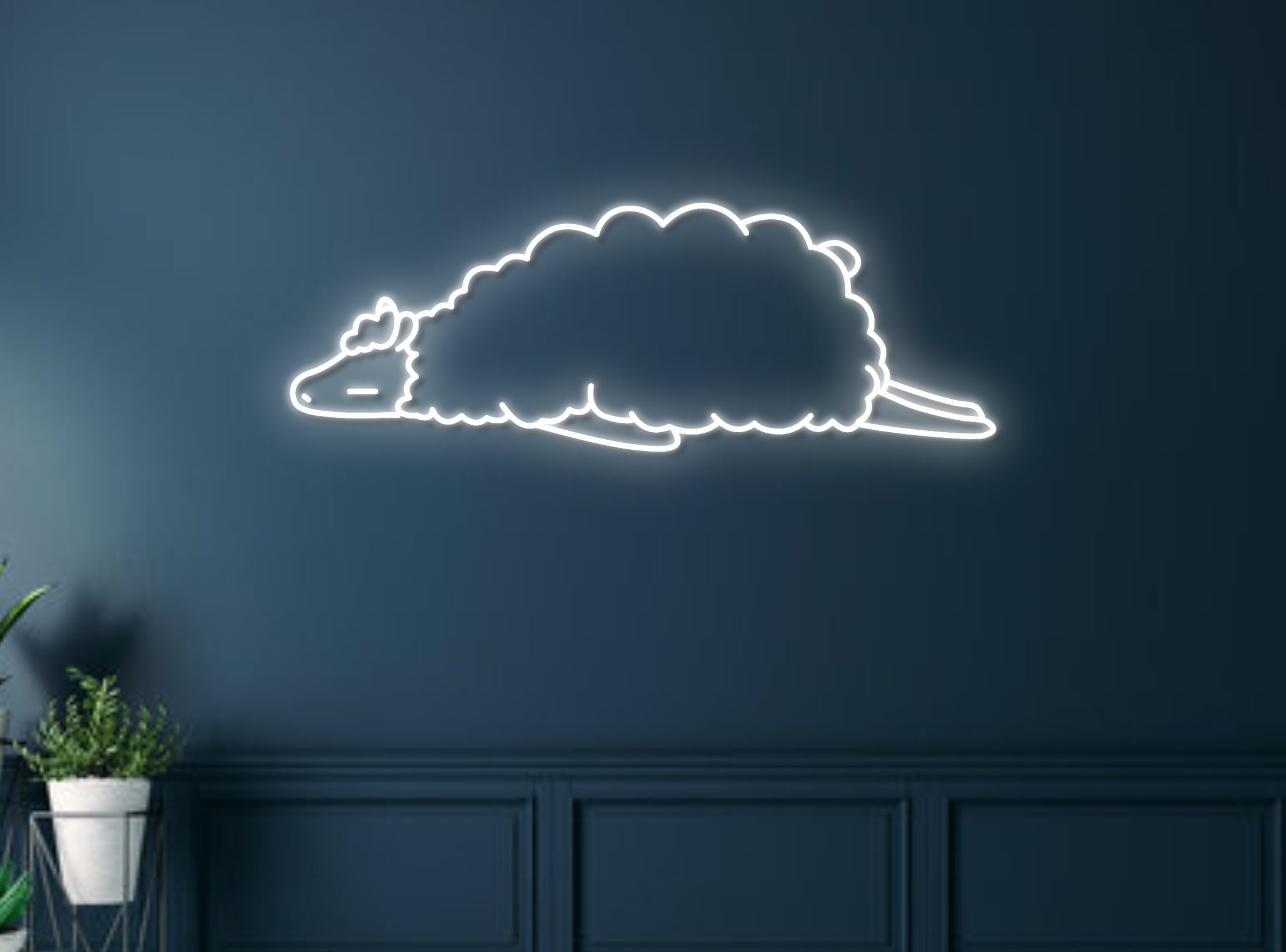 Lazy Sheep Lying Neon Sign Bedroom Decor