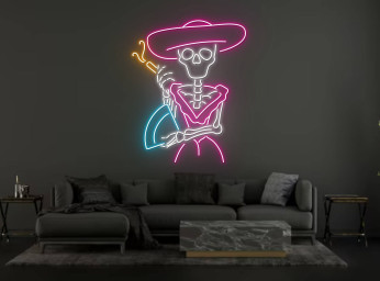 Queen Calaveras Skull Neon Sign Halloween Wall Light Decor