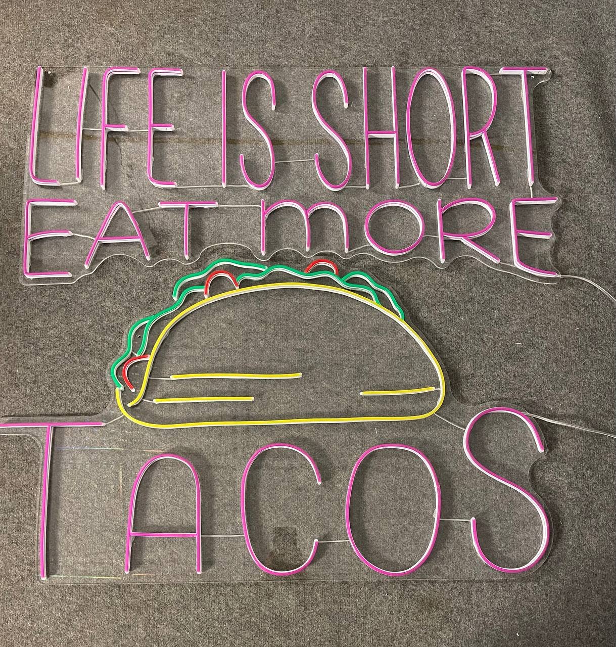 Eat More Tacos Neon Sign Restaurant Wall Decor Signboard