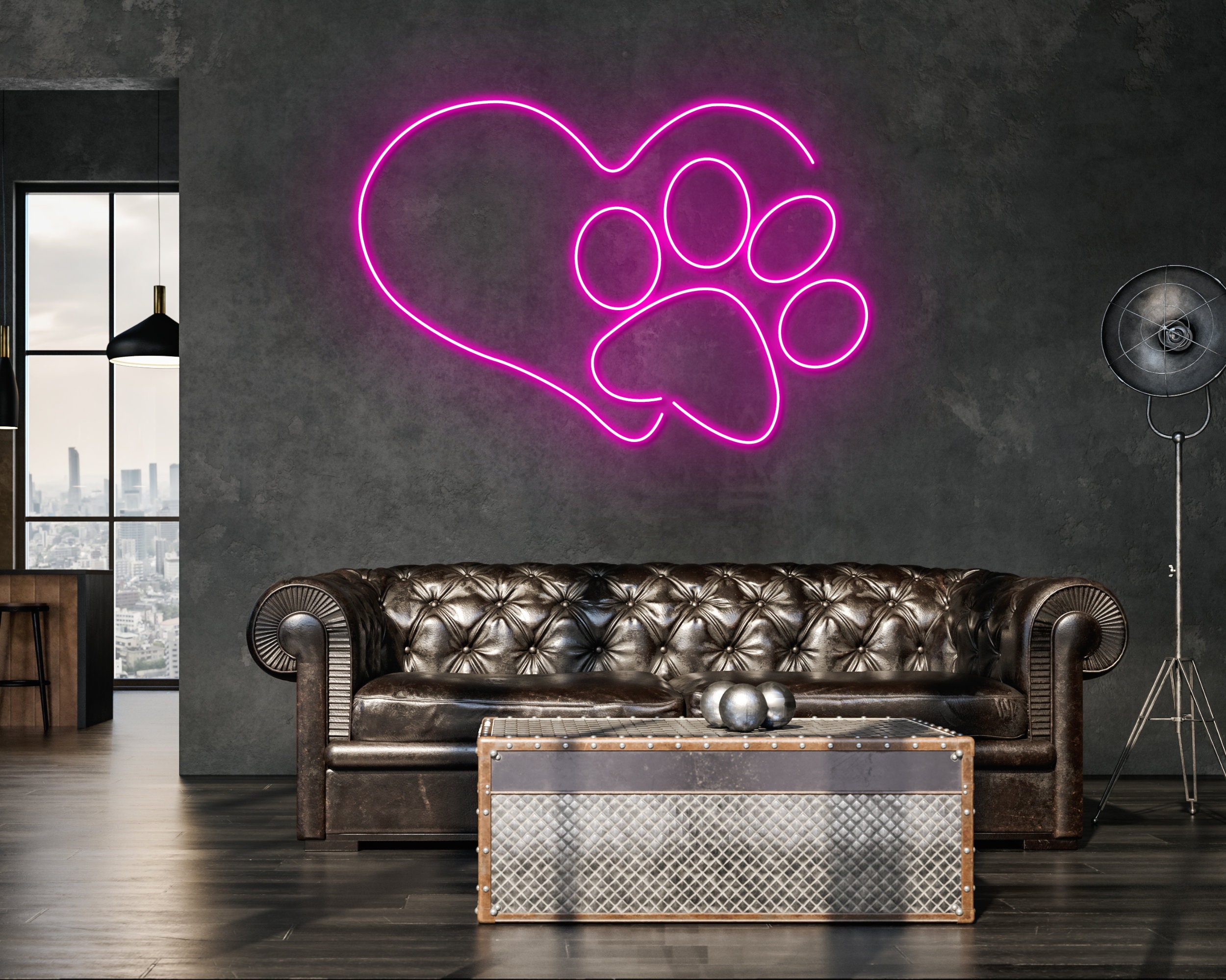 Dog Paw Neon Sign Wall Decoration