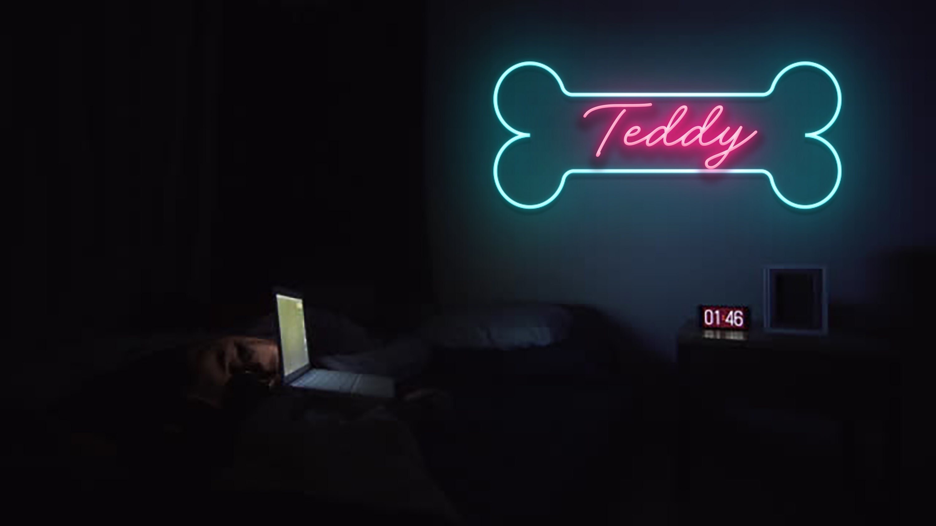 Custom Dog Bone Name Neon Sign