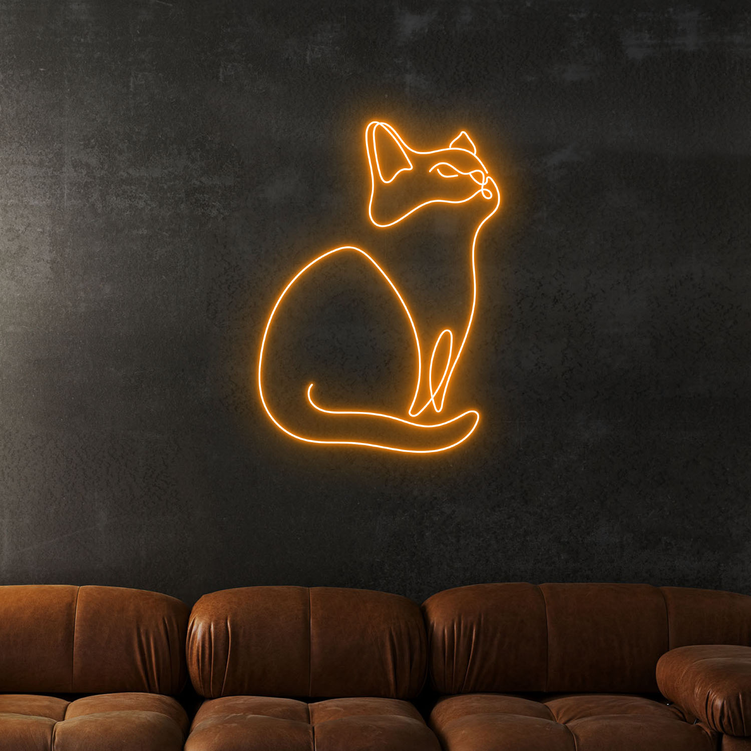 Cat Line Art Neon LED Sign Animal Wall Decor