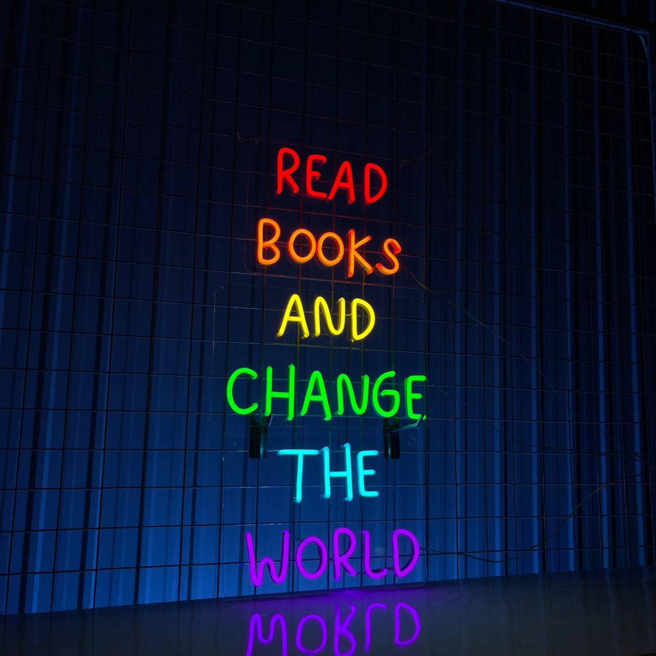Read Books And Change The World Neon Sign Library Room Decor