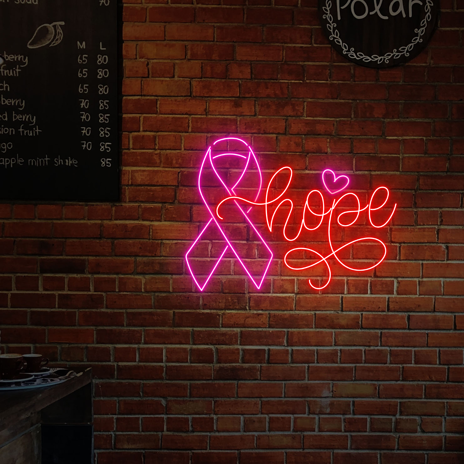 Hope Breast Cancer Awareness Neon Sign Wall Decor