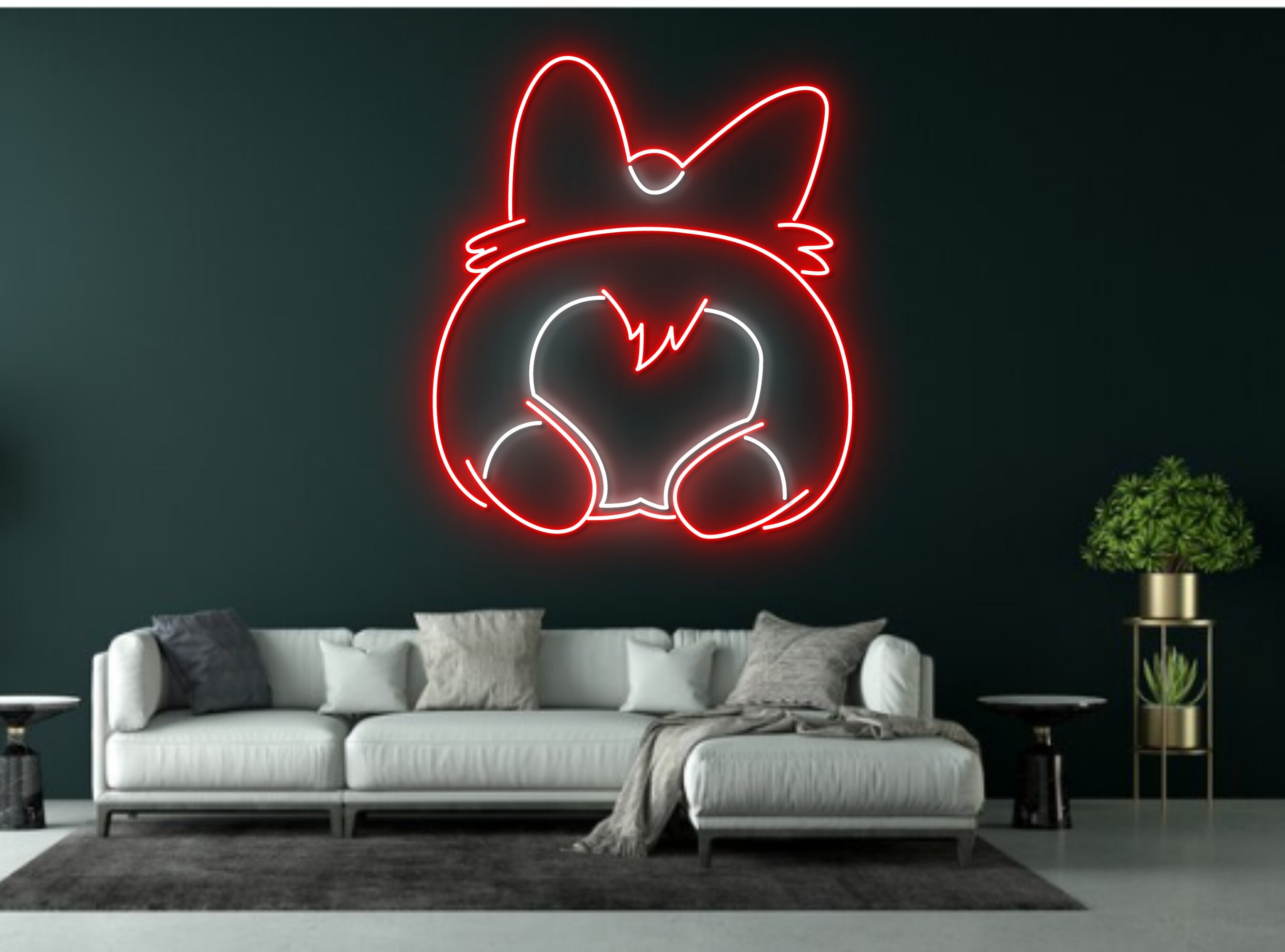 Cute Corgi Butt Neon Sign