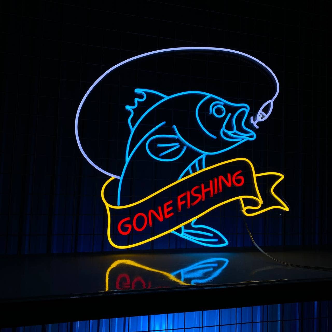 Gone Fishing Neon Signs Gone Fishing Sign Decor