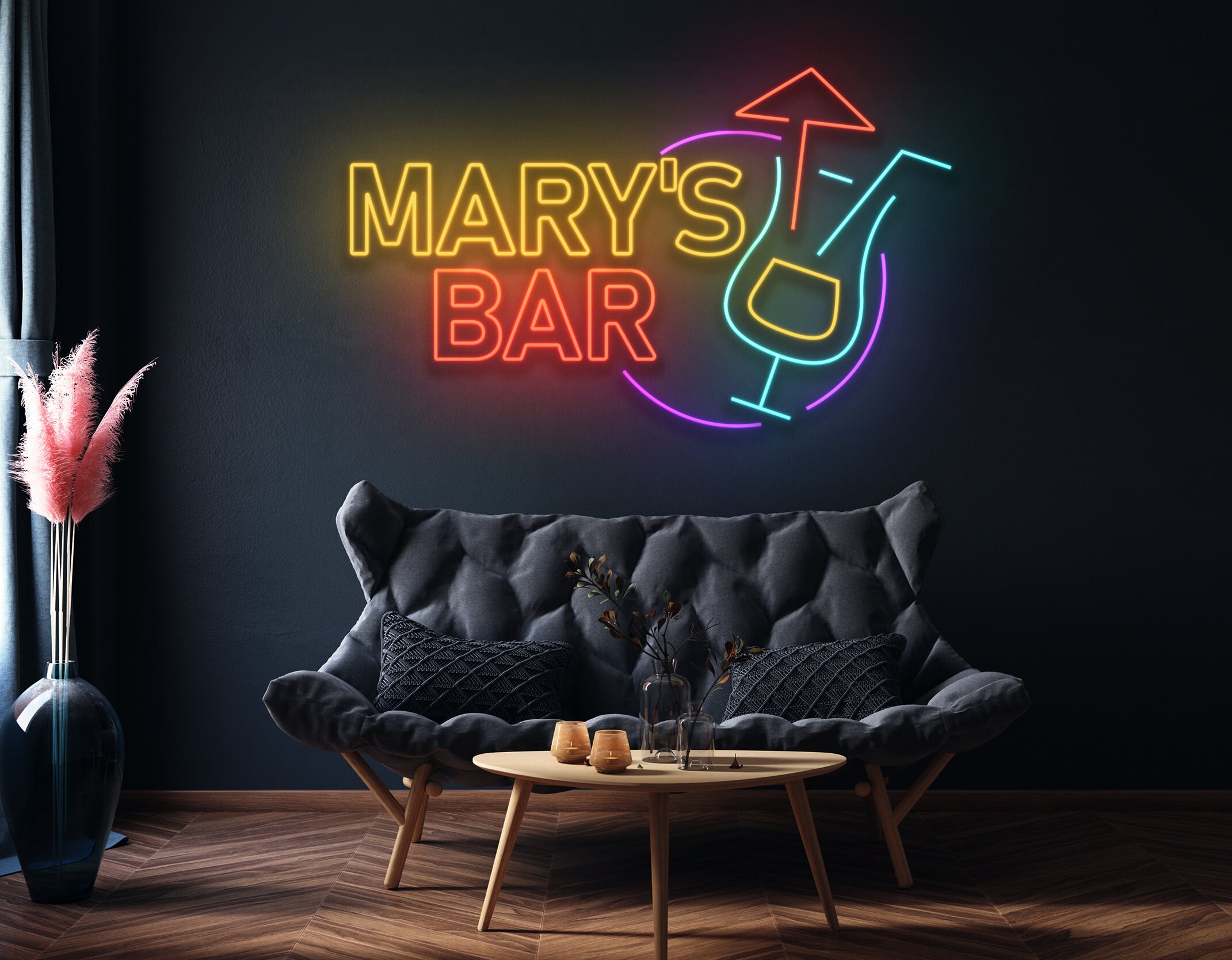 Custom Bar Name Beer Cocktails Bar Neon Signs