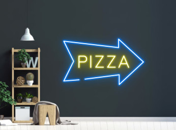 Pizza Open The Slice Neon Sign Wall Decor