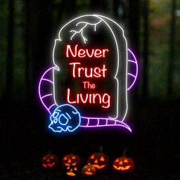 Never Trust The Living Neon Sign Halloween Lights Decor