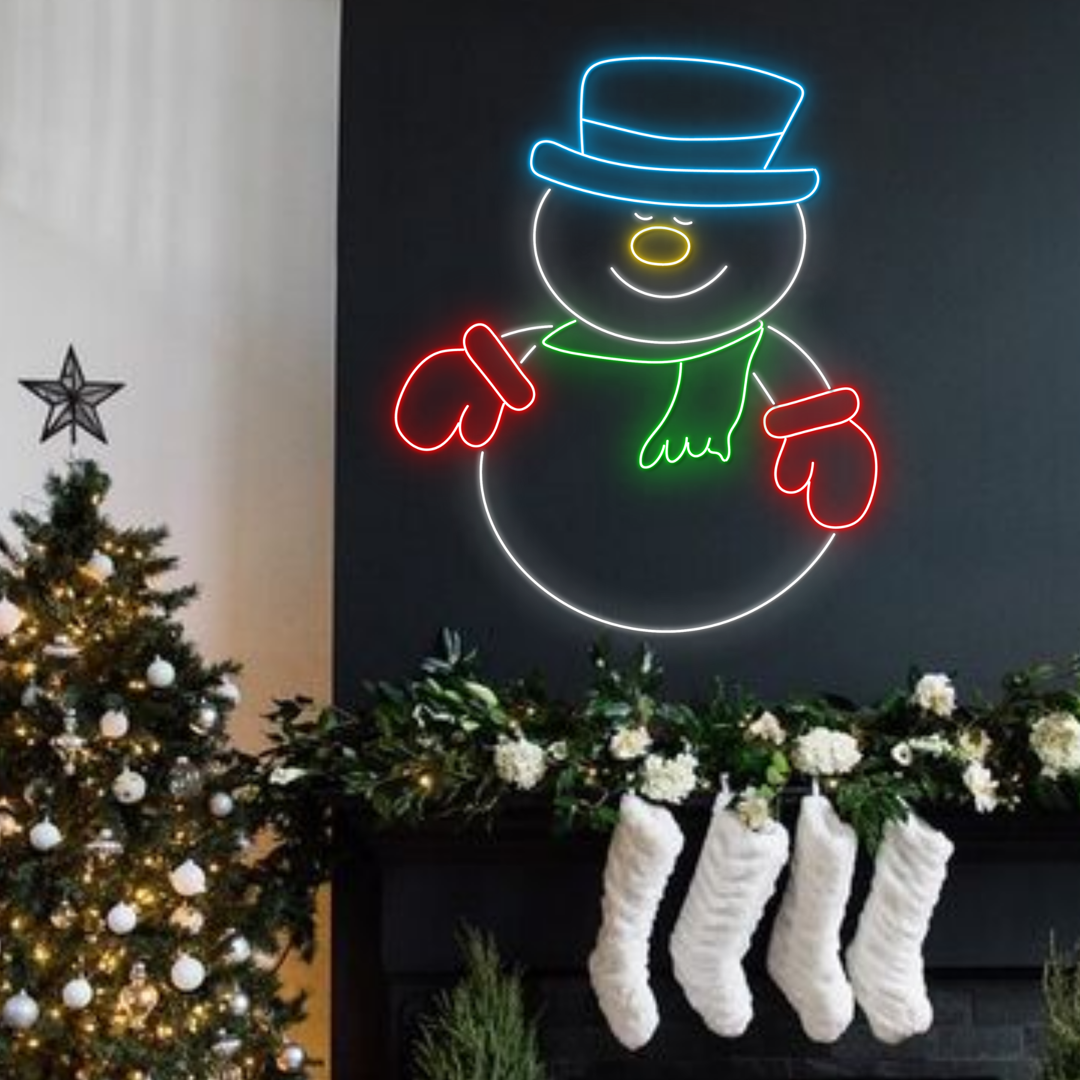 Custom Snowman Neon Sign Christmas Decor
