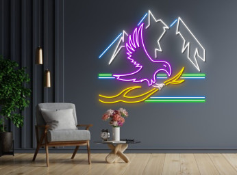 Crow Sitting On Branch Neon Sign Decoration Sign