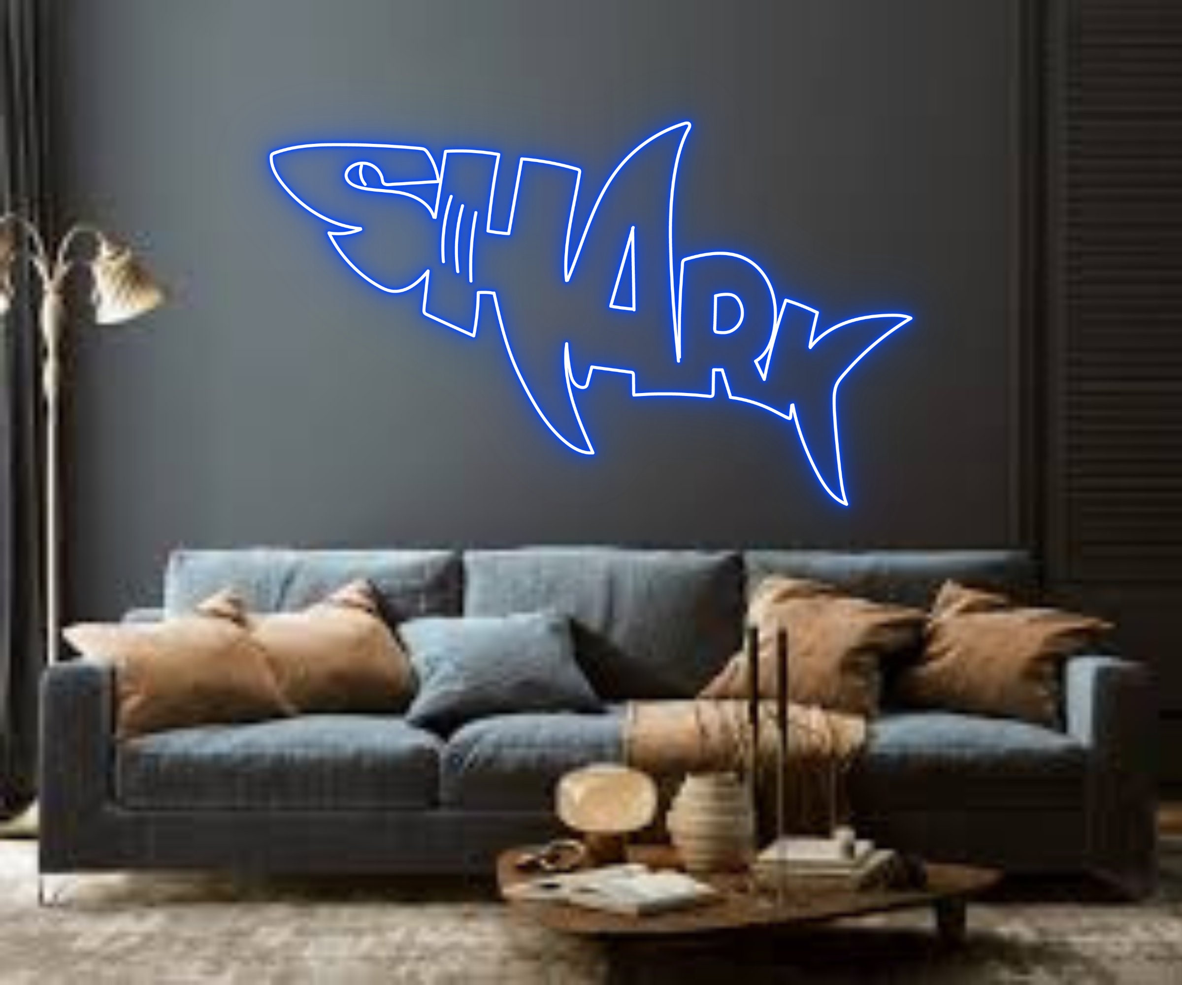 Shark Logo Neon Sign Wall Art Decor