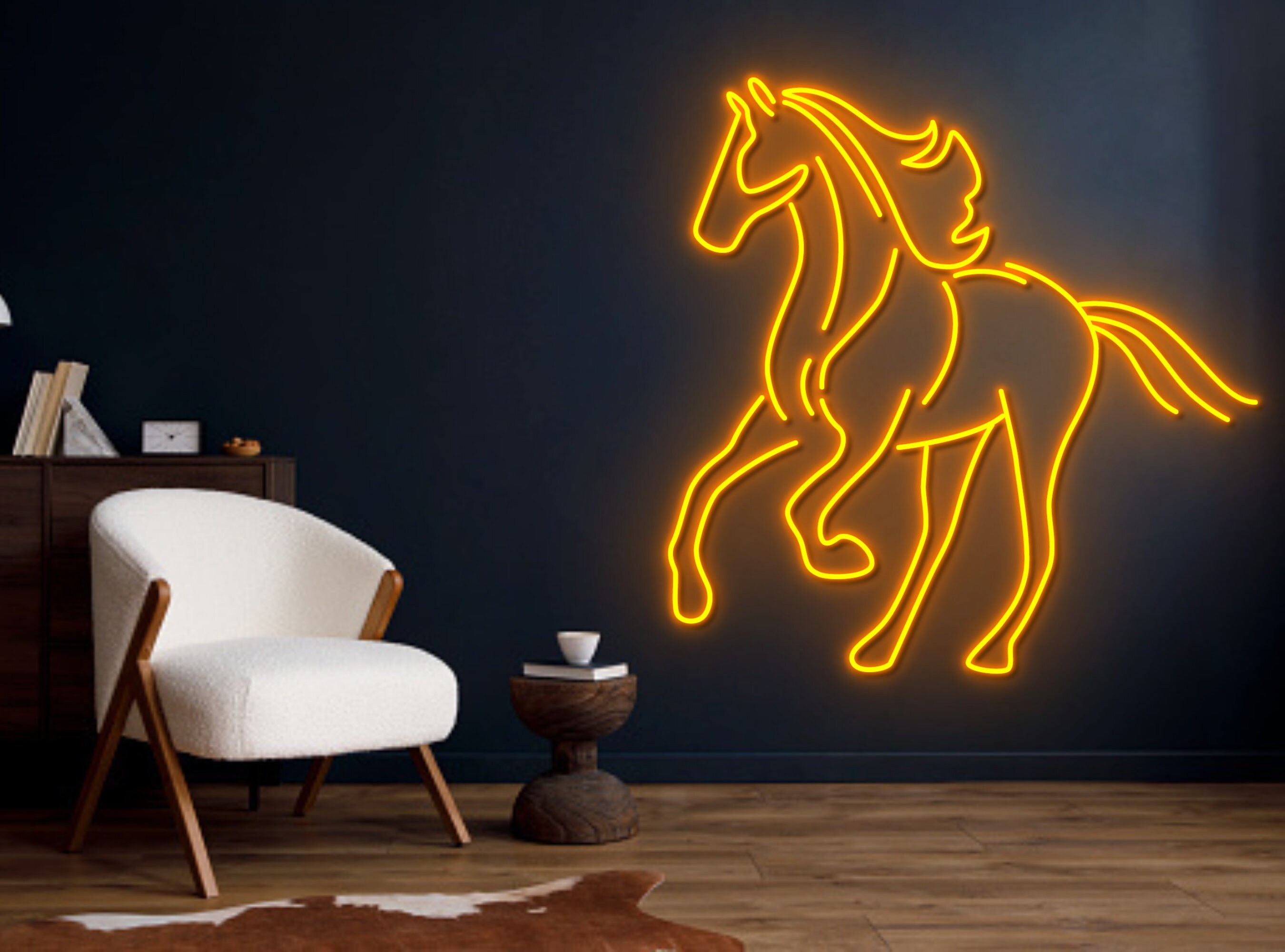 Horse Running Neon Sign