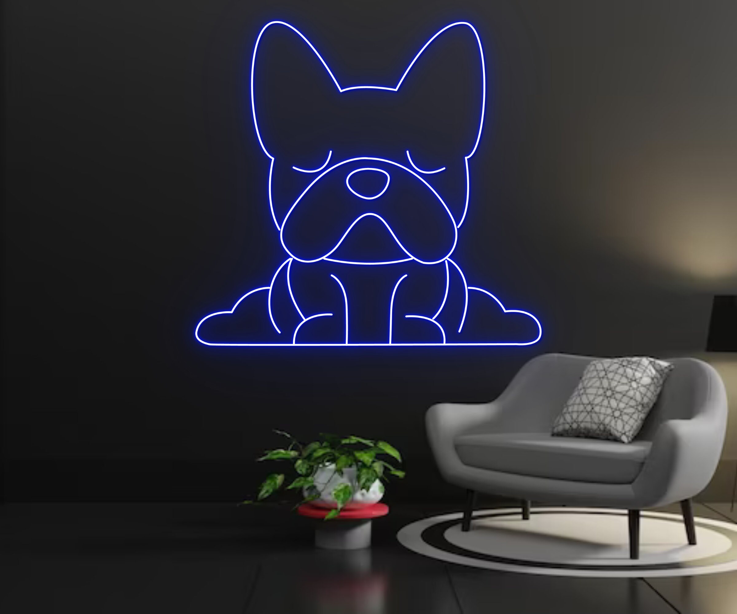 Yoga Pug French Bulldog Neon Sign