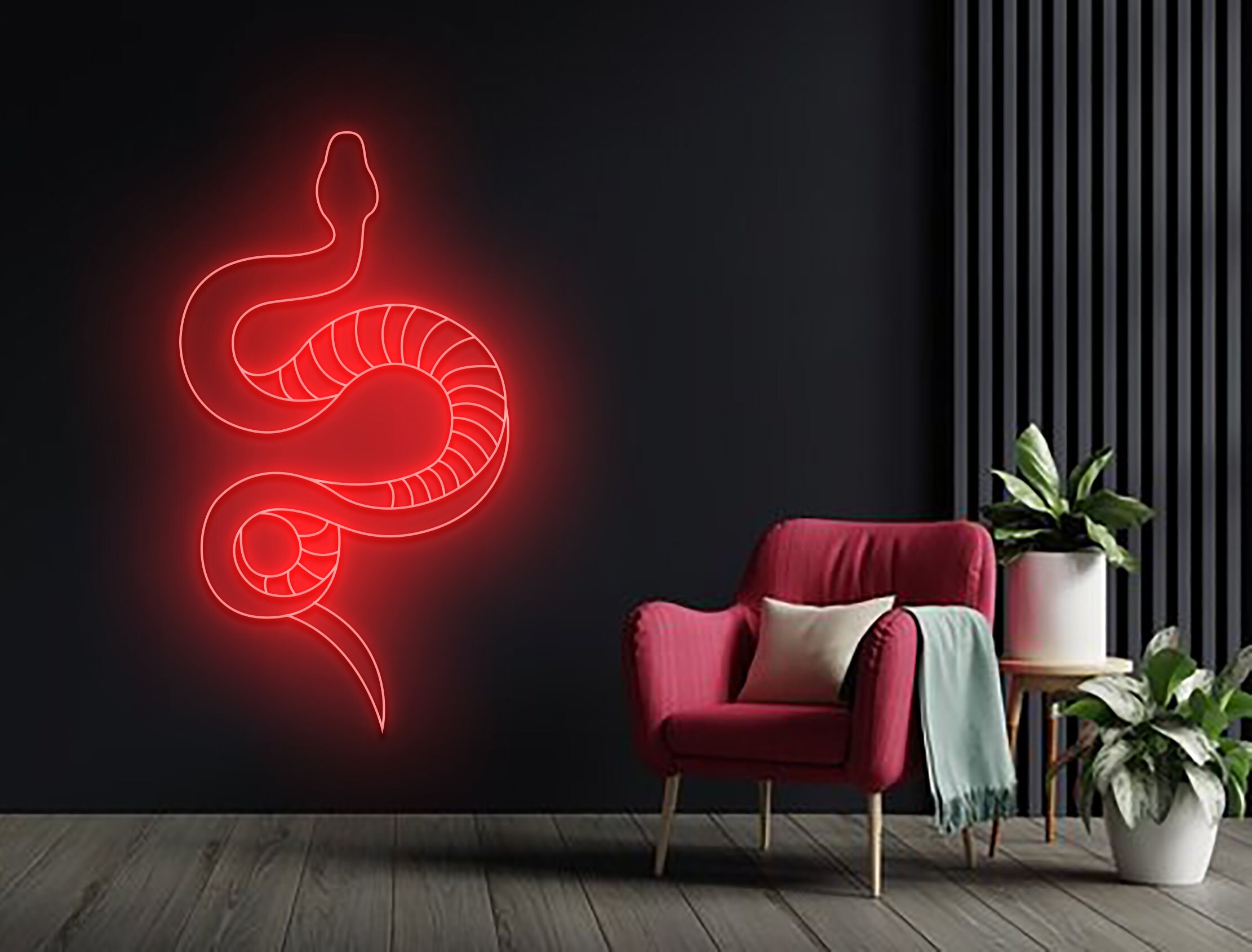 Snake Line Art Neon Sign Wall Art Signage