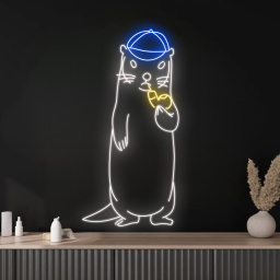 Raccoon Smoking Neon Sign Animal Art Wall Lights Decor