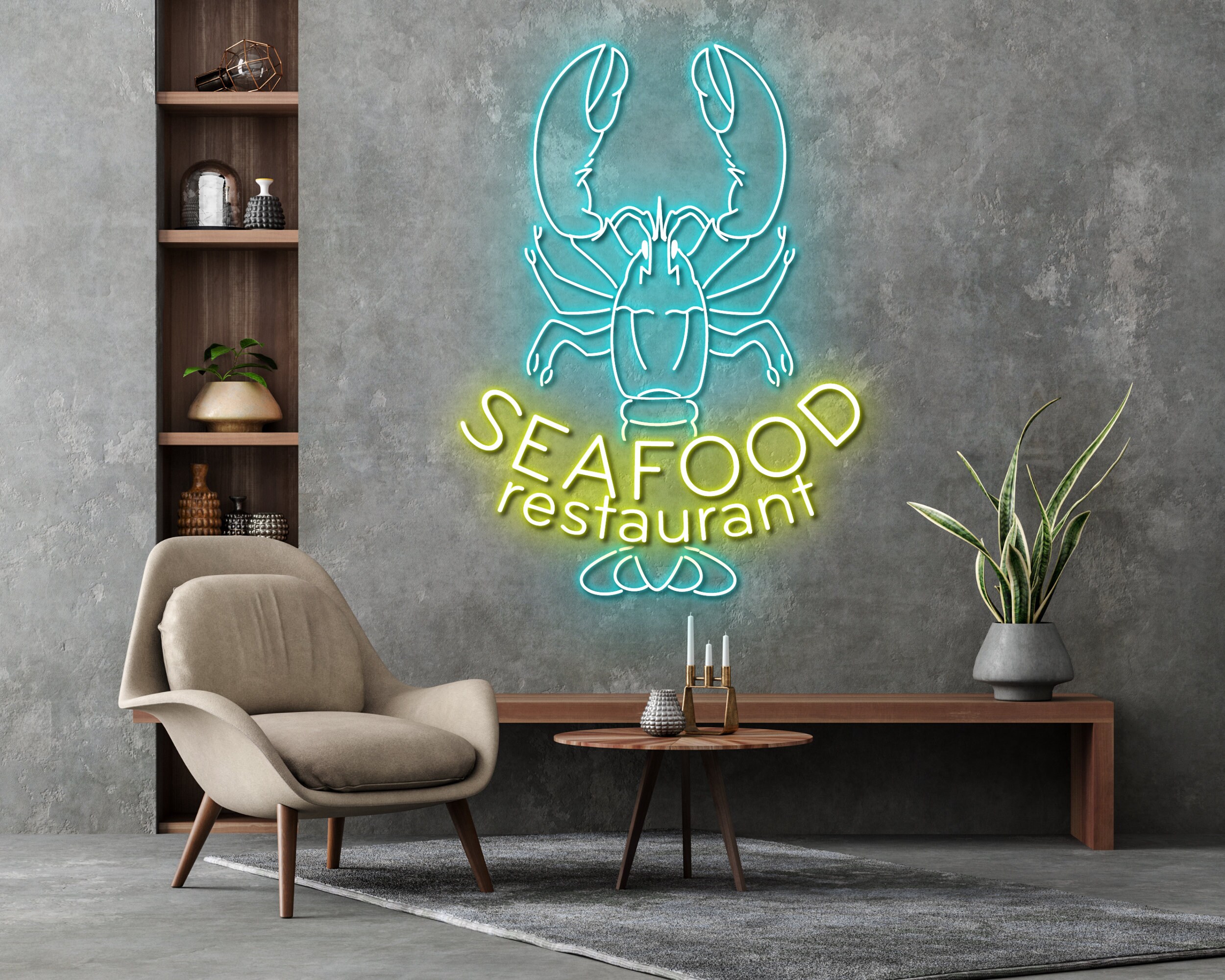 Lobster Restaurant Neon Sign