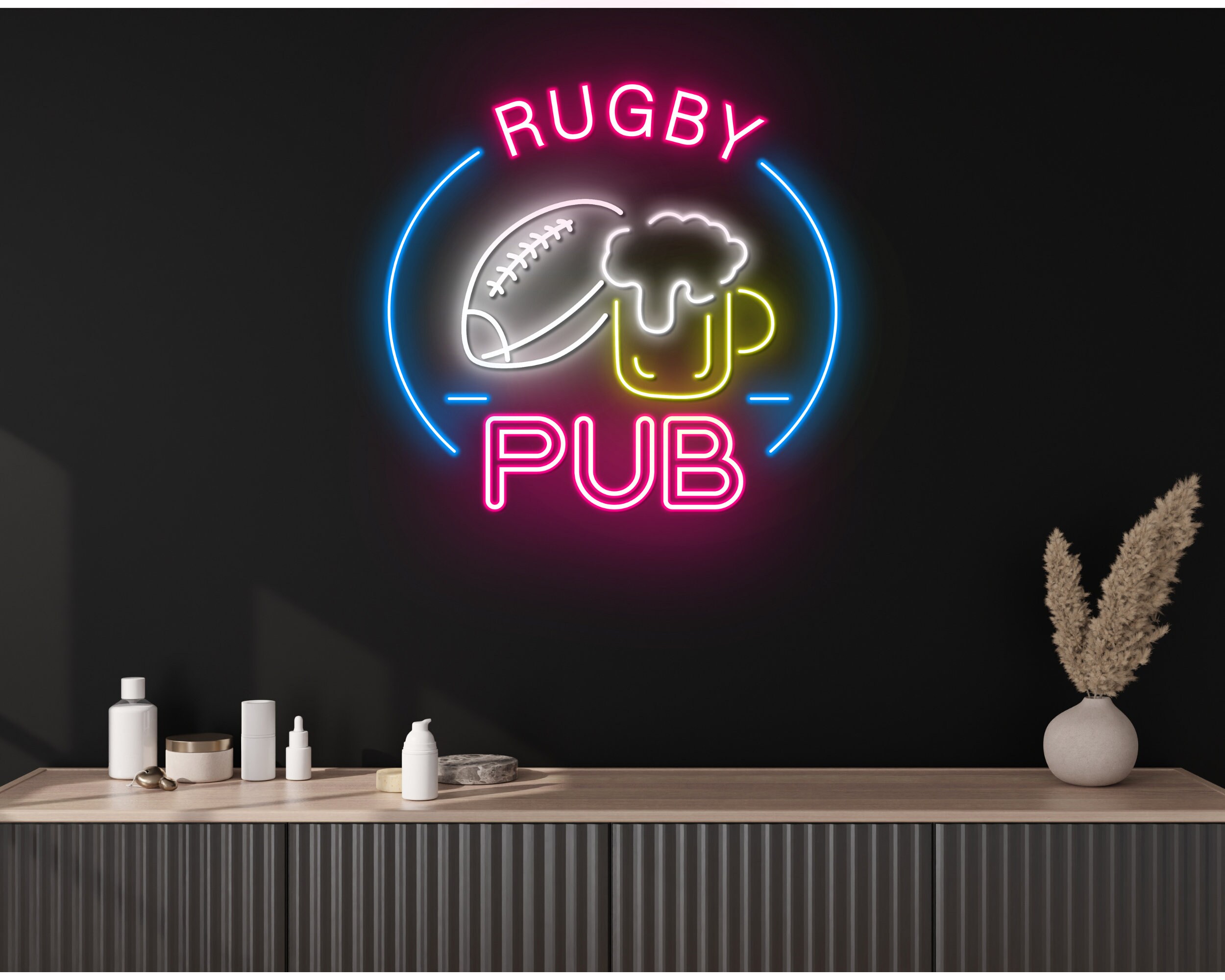 Rugby Football Pub Neon Sign Decor Signage