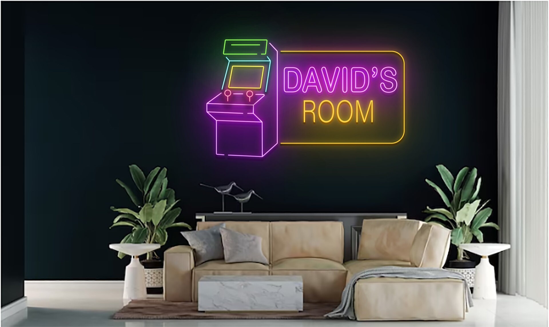 Custom Name Game Machine Room Neon Sign