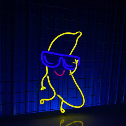 Banana With Glasses Neon Sign