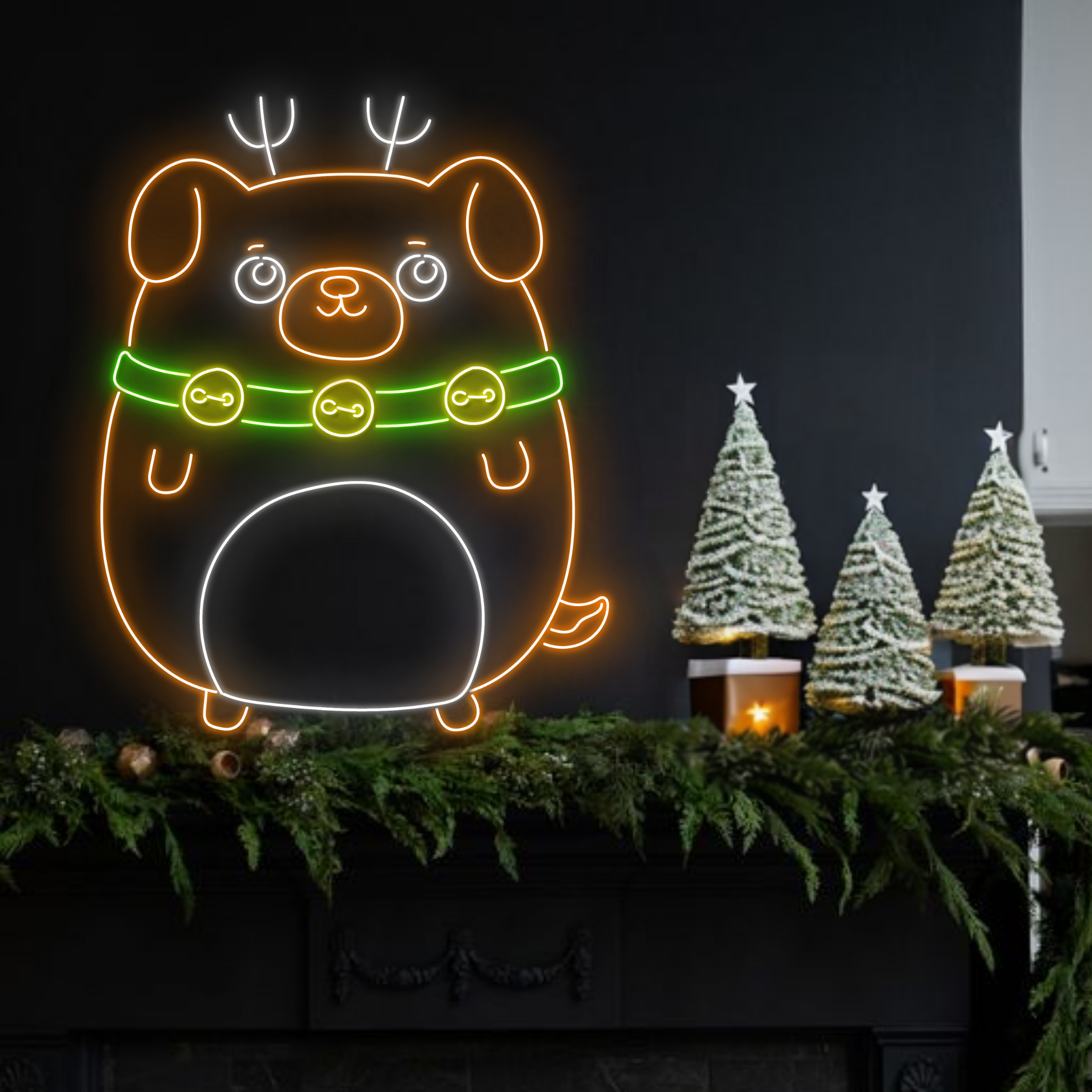 Christmas Dog Neon Sign Christmas Cute Lights Wall Decor