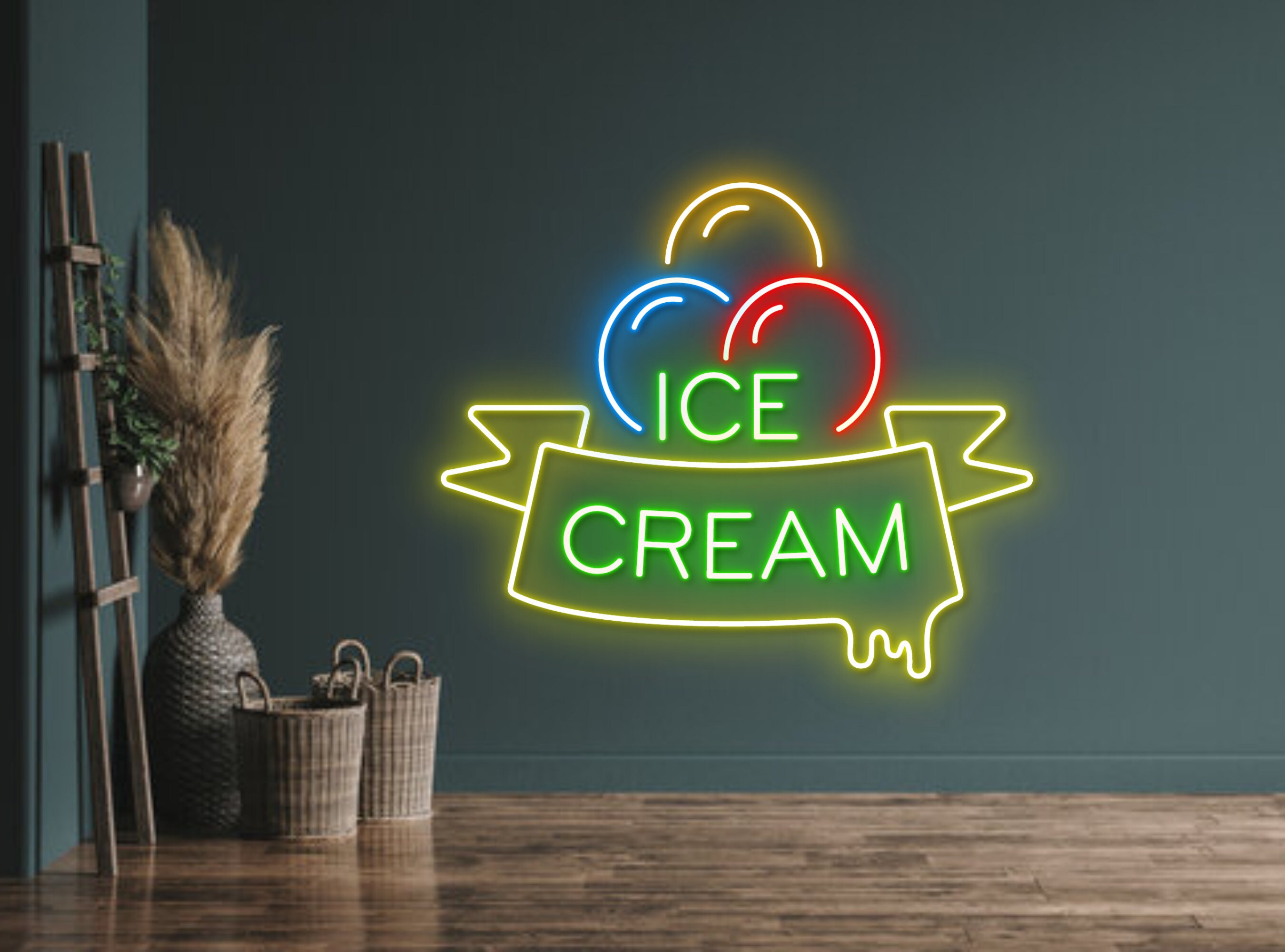 Ice Cream Neon Sign Wall Art Decoration