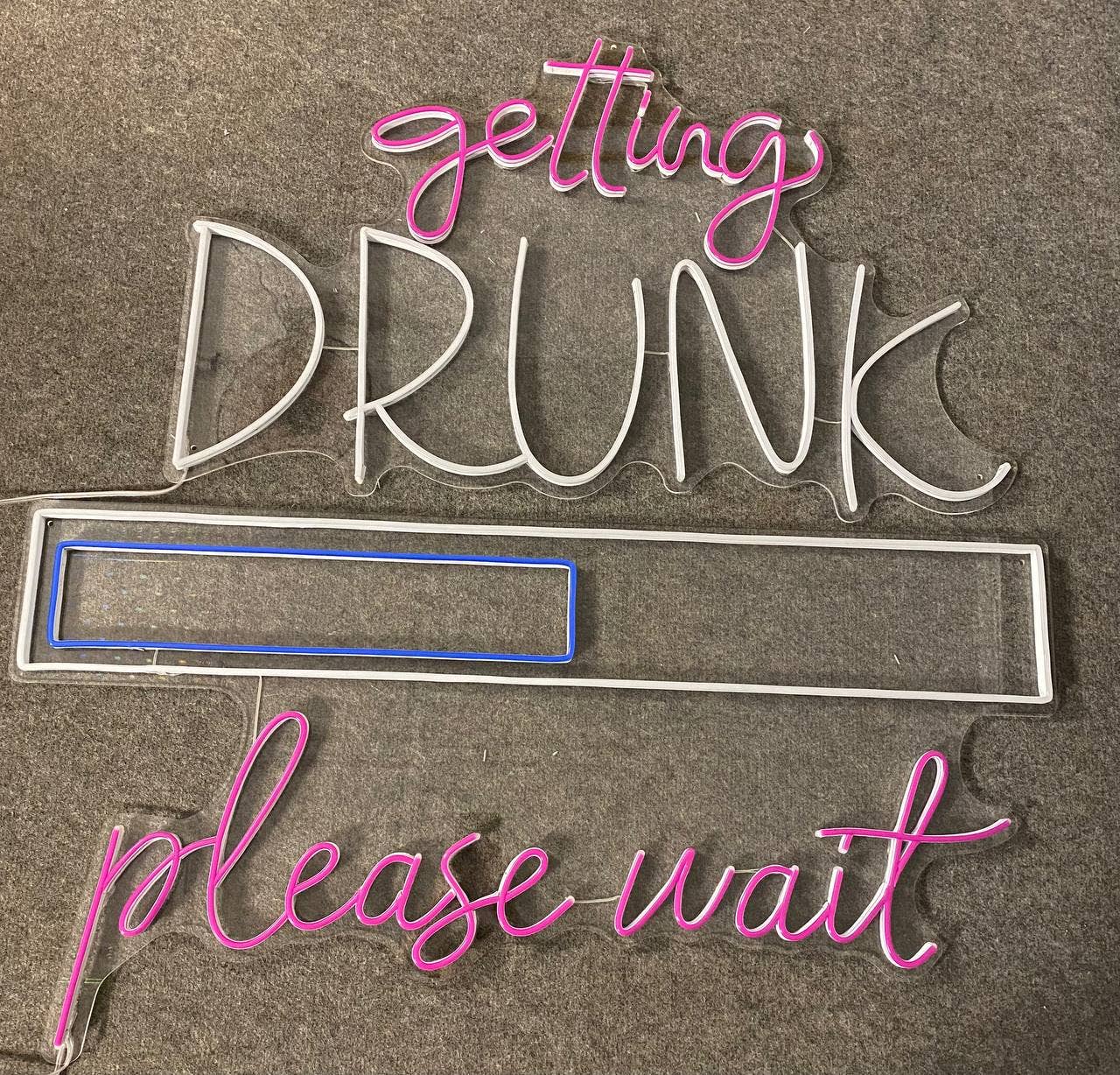 Getting Drunk Please Wait Neon Sign Bar Wall Art Decor