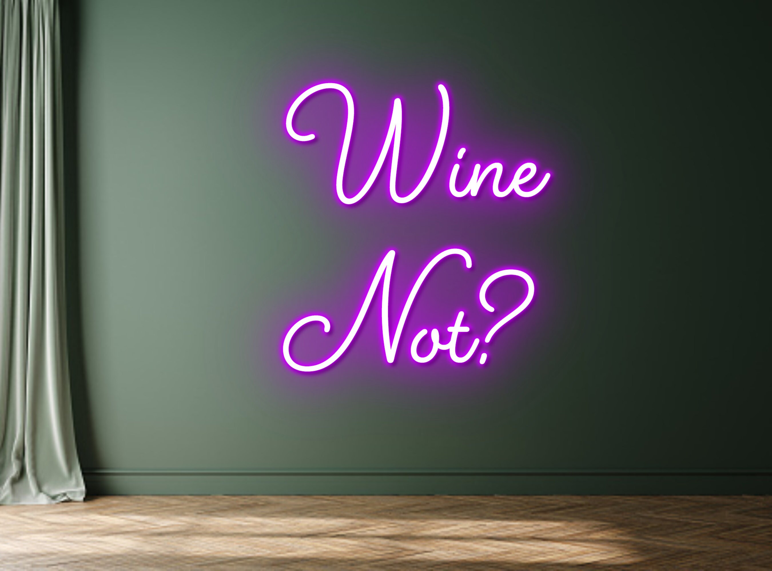 Wine Not Neon Sign Wine Quote Bar Pub Restaurant Wall Decor