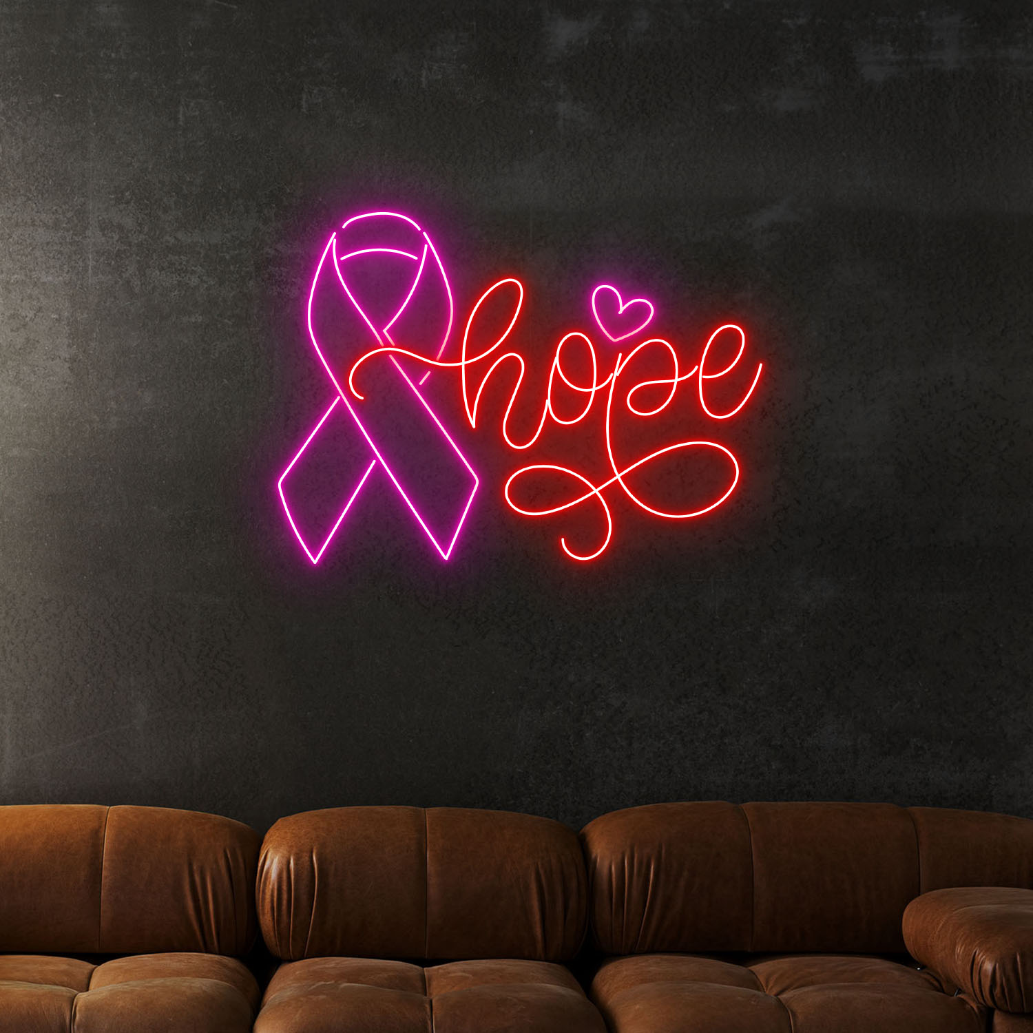 Hope Breast Cancer Awareness Neon Sign Wall Decor
