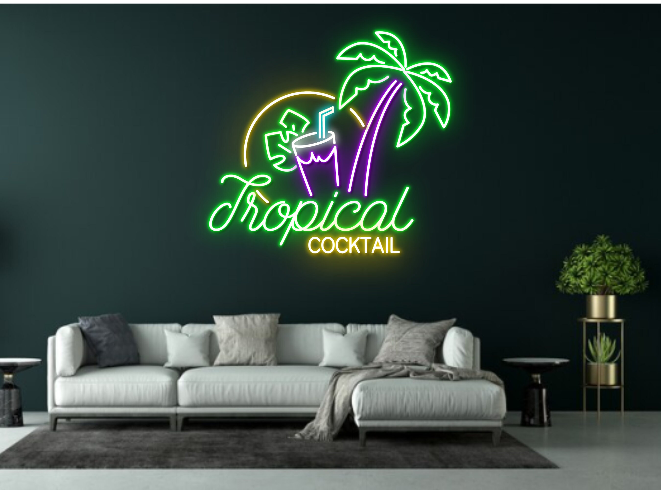 Tropical Cocktails Beach Bar Pub Neon Signs