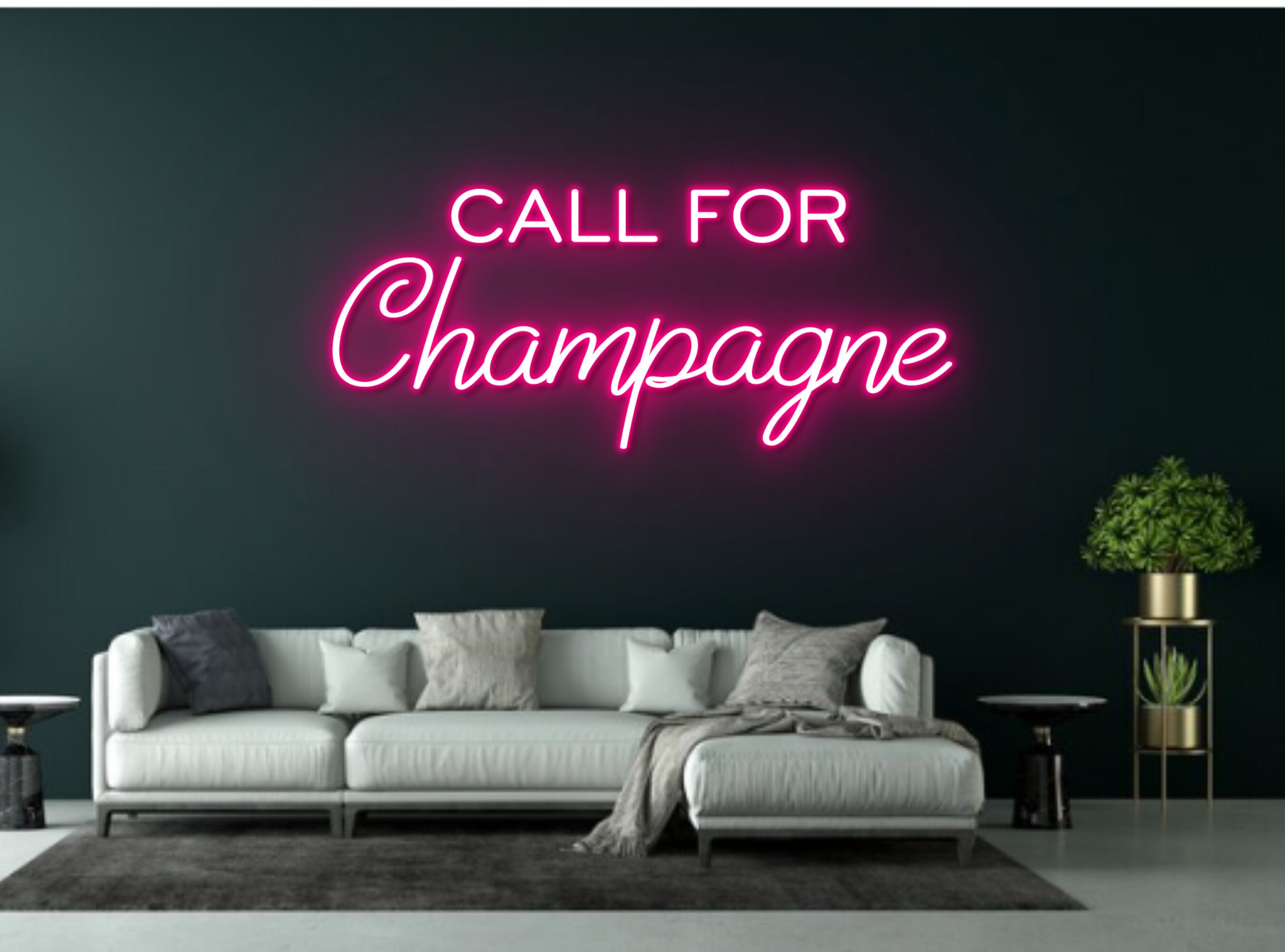 Call For Champagne Neon Sign Champagne Decor