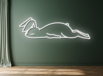 Lazy Bunny Rabbit Neon Sign