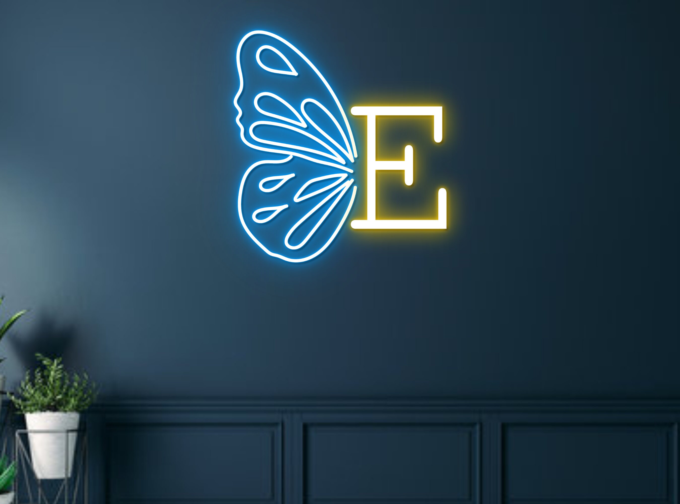 Personalized Butterfly Neon Sign Hanging Sign Wall Art