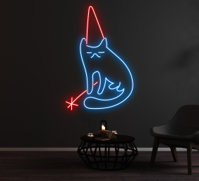 Cute Magic Cat Neon Sign Cat Salon Pet Shop Decor