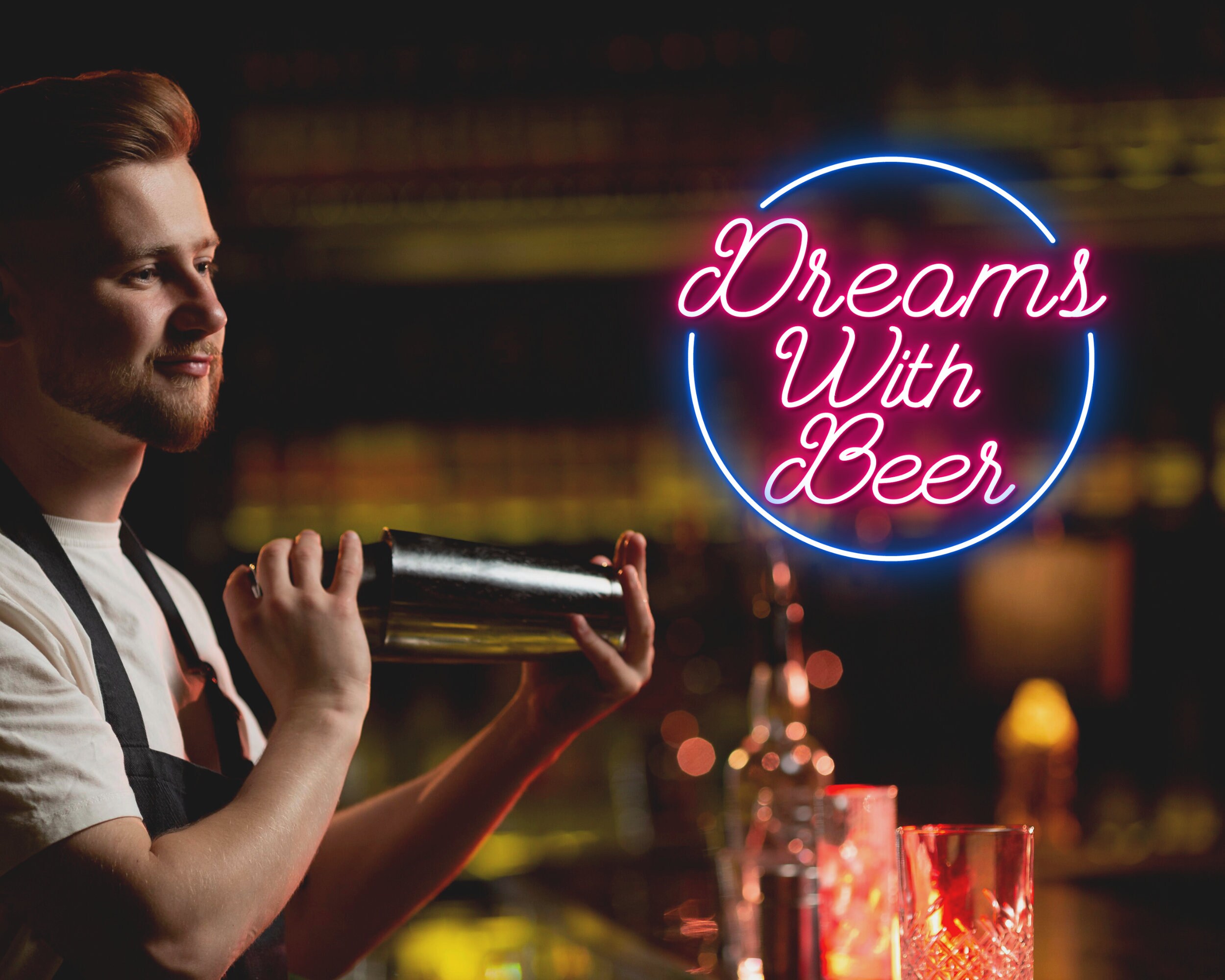 Dream With Beer Neon Sign Beer Wall Decor