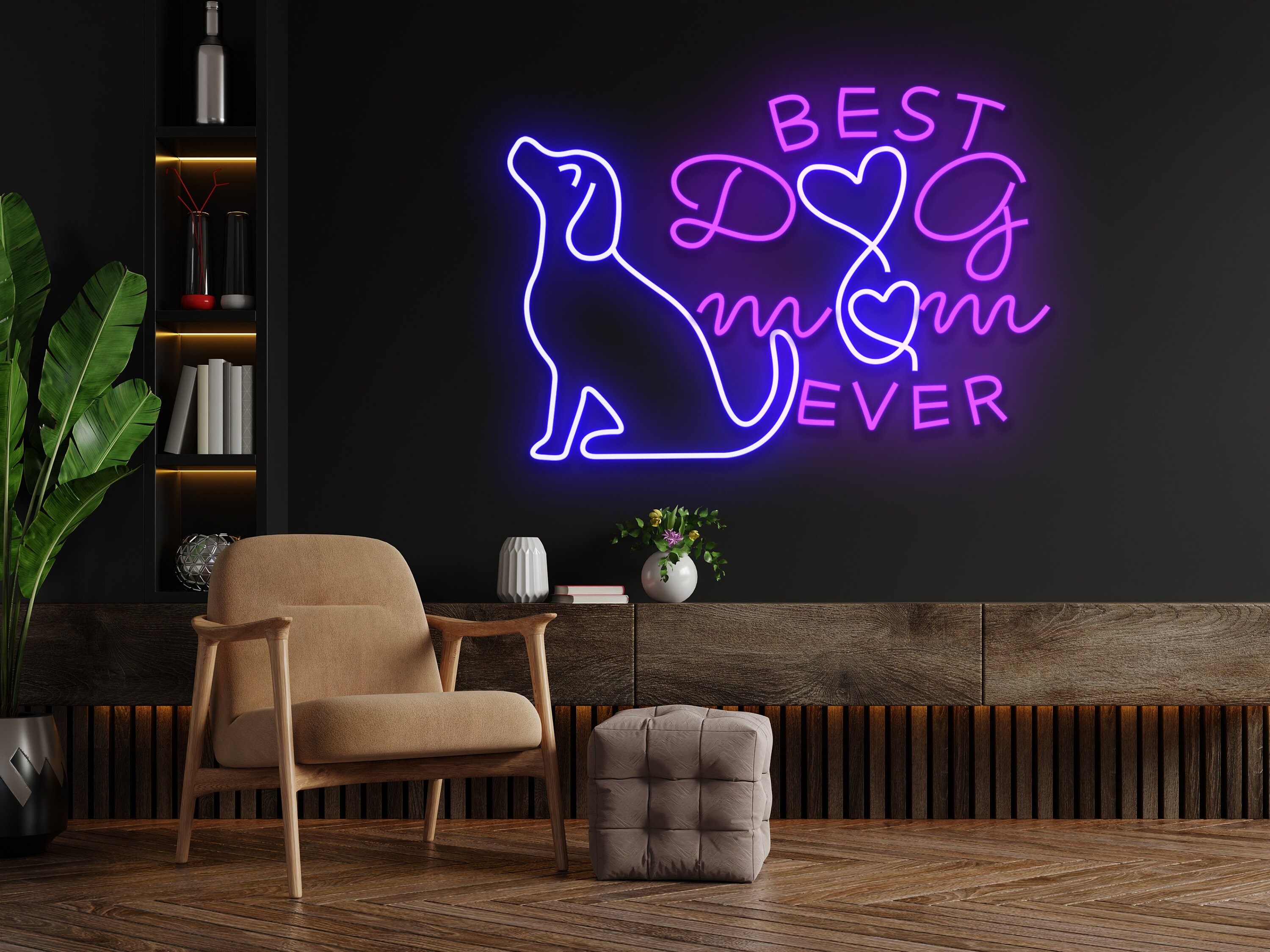 Best Dog Mom Ever Neon Sign