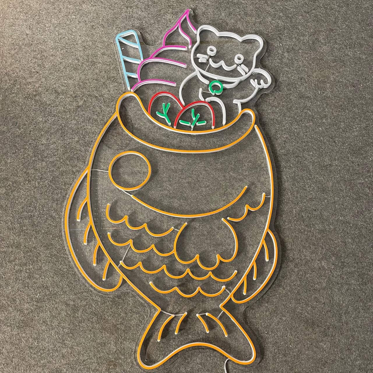 Fish Cake Ice Cream Neon Signs Long-lasting Wall Art Decor