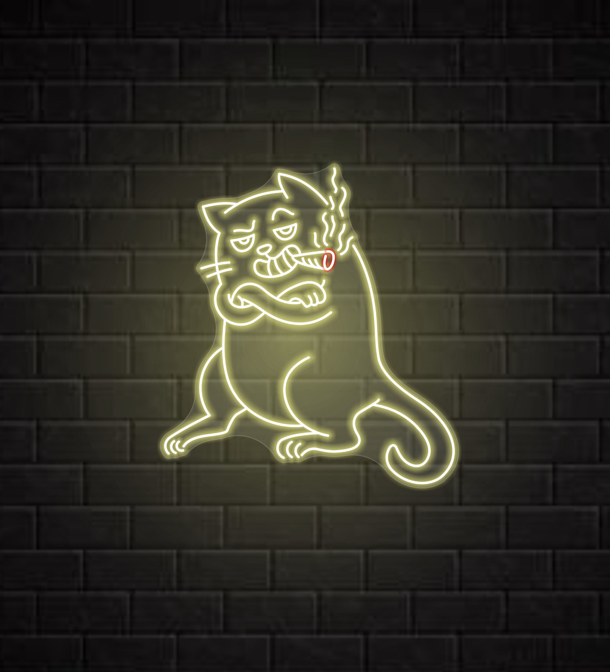 Smoking Cat Neon Signs Neon Lights For Wall