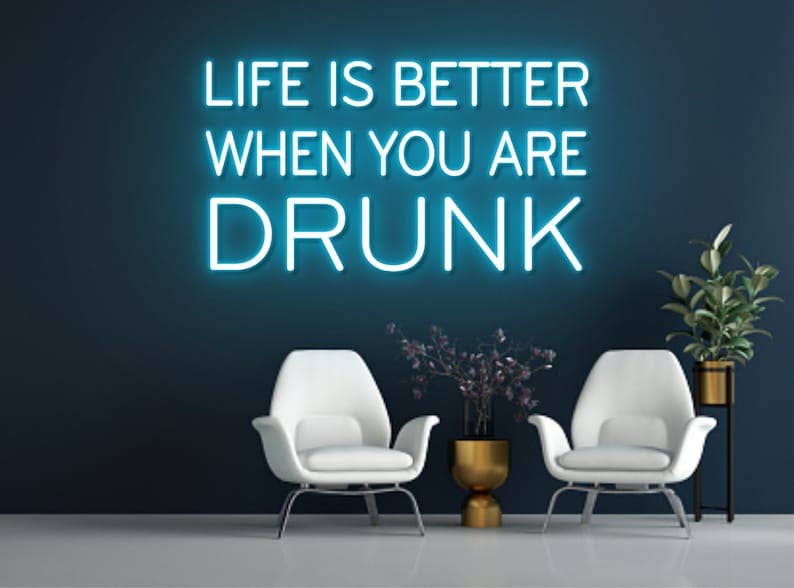 Drink Bar Quote Neon Sign Bar Bub Wall Decor