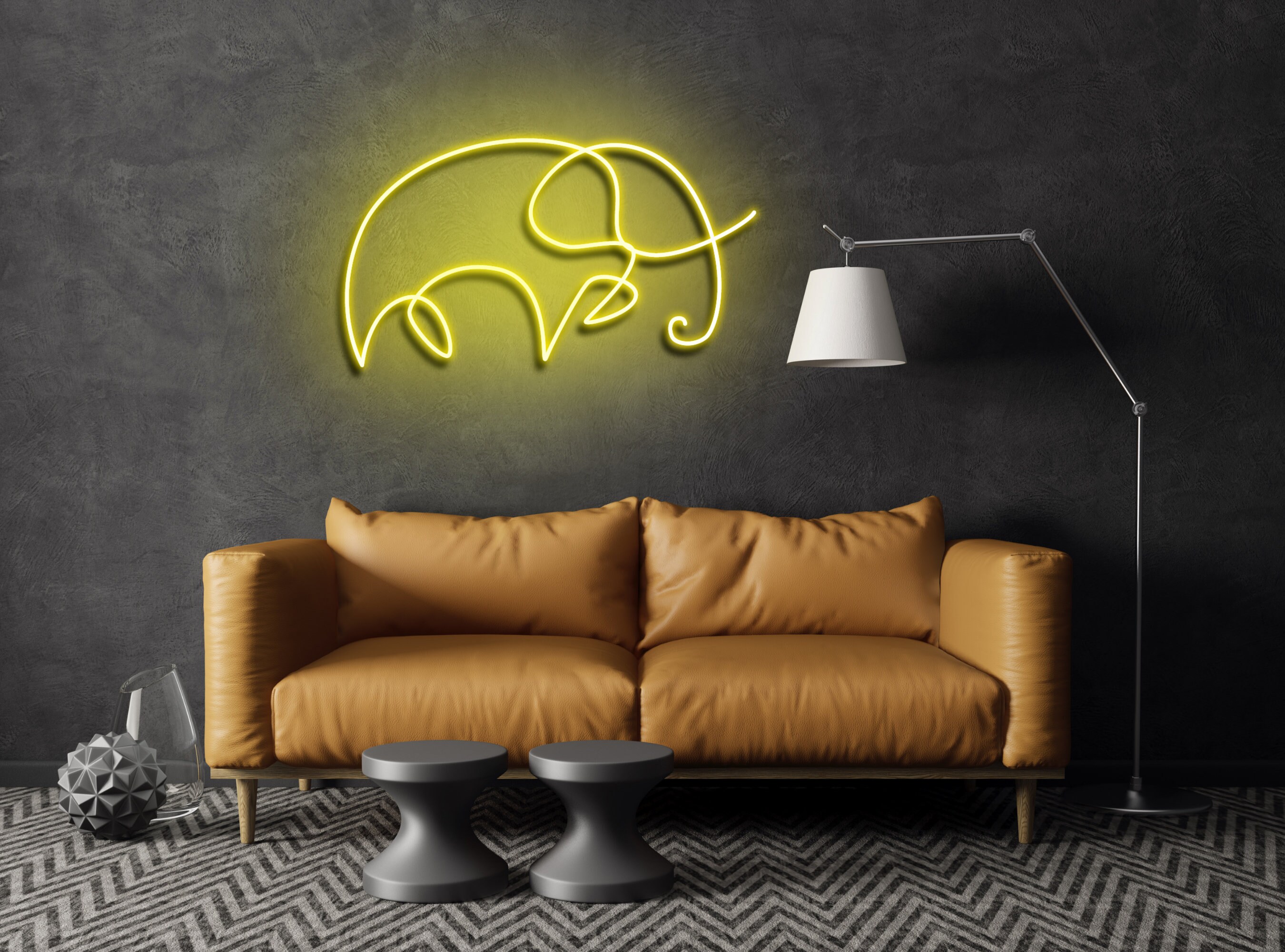 Elephant Neon Sign Wall Decor