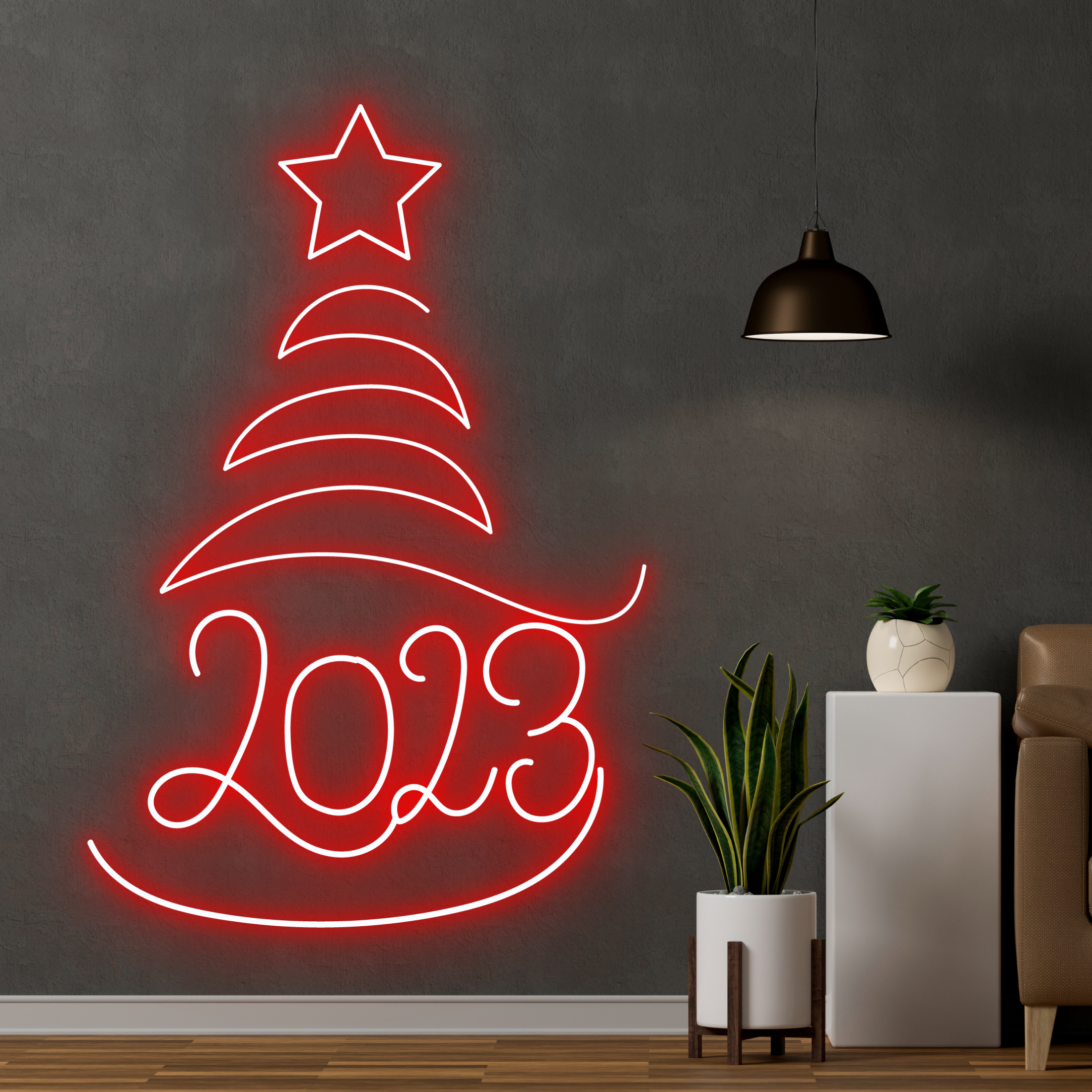 Christmas Tree 2023 Neon Signs Christmas and New Year Decor